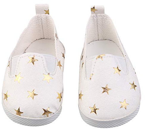 Aeromdale 1 paire de chaussures étoiles pour poupées américaines de 46 cm - Blanc