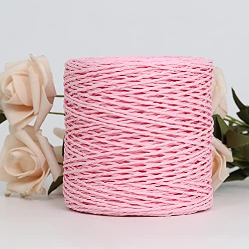 VIXDA Hilo de Paja de Papel Kintting de Hilo de Rafia de 100G para Sombrero de Ganchillo, Hilo de Lujo, Embalaje de Flores, Material Hecho a Mano a la Moda de Verano