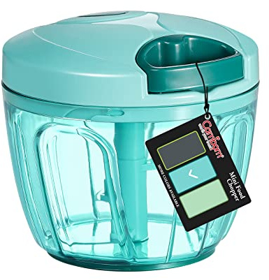 Cambom Food Chopper Vegetable Cutter, Chopper Hand String Vegetable Chopper Onions Cutter for Vegetable Fruits Nuts Durable BPA Free Food Safe Material 650ML（Blue）