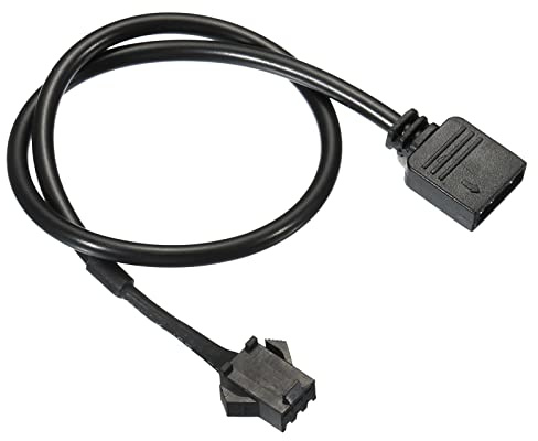 PATIKIL 3 Broche 5V 30cm Long Ordinateur Carte Mère Interface à SM3P Fermelle Extension Câble, Alimentation Adaptateur Plastique Métal pour RGB Ventilateurs LED Bandes, Noir