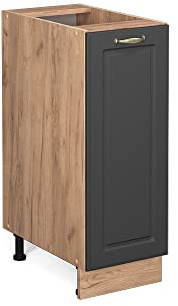 Vicco Armadio cucina dispensa alto Fame-Line, Antracite-oro, 30 cm senza piano di lavoro, per la combinazione con altri moduli della serie Fame-Line