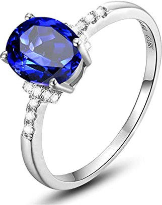 Epinki Diamantring Weißgold 750 18K, Echtes Solitärring Verlobungsring Eheringe Tansanit 3ct Memoir-Ringe Ringe mit Diamant Gr.66 (21.0)