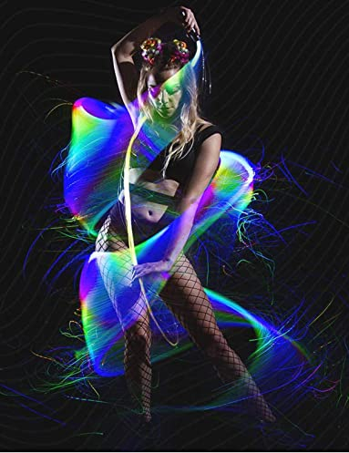 Fouet À Fibre Optique De 6 Pieds, Jouet Rave Lumineux Pivotant À 360 °, Festival De Danse De Dentelle EDM Pixel Flow（sans Batterie）