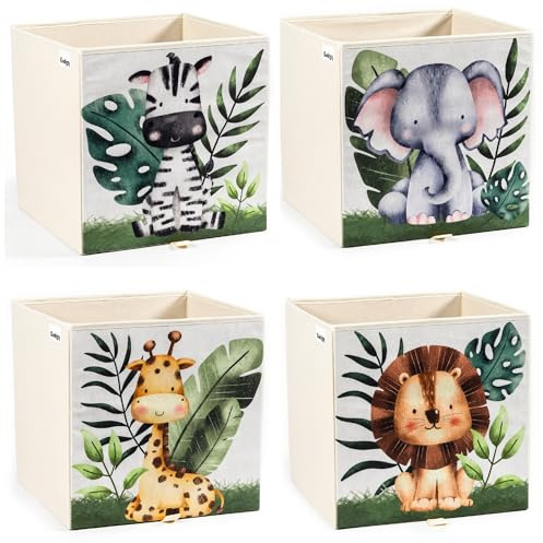 Gadgy Scatole Portaoggetti Bambini - Set da 4 Pieghevoli - Animali