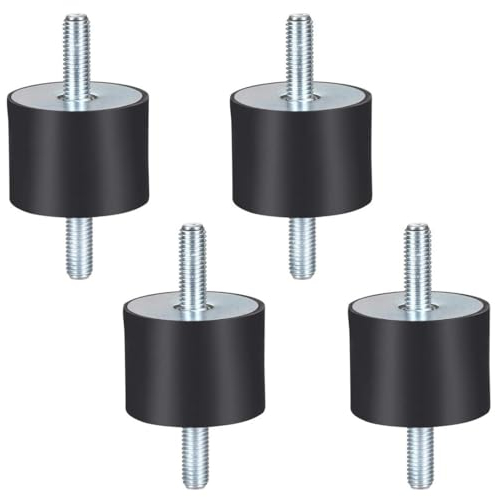 KOMUNJ 4 Pieces M8 Shock Damper Rubber Mount Anti Vibration Rubber Mount Shock Damper, for Air Compressors Diesel Engines Gasoline Engines Water Pumps(30 * 20, M8*23)