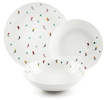 Excelsa Cortina Servizio Piatti 18 Pezzi, Porcellana, 6 Persone