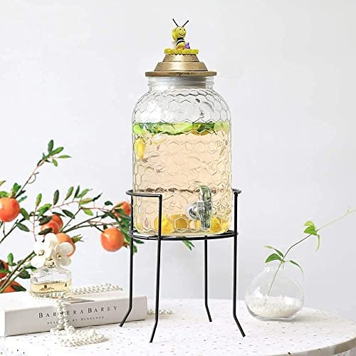 MDybf Dispensador de Cerveza con Grifo, dispensador de Bebidas, dispensador de Bebidas frías de Vidrio | Bases | Gabinete de Licor de 4L sin Fugas (Color : D)