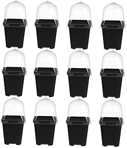 VANZACK 12sets Vasi Da Vivaio Trasparenti in Plastica Vasi Per Piante Con Cupola Umida Multiuso Per Piantagione Di Piante Di Partenza Per Piantare