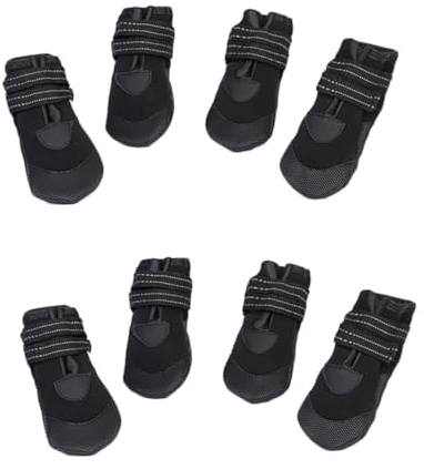 Supvox 8stücke Luminous Pet Rain Boots Für Kleine Hunde wasserdichte rutschfeste Gummistiefel Bunten Farben Schwarz Für Regen Schnee Und Nasse Böden