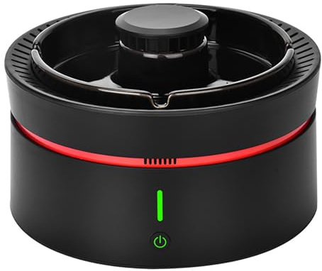 Posacenere senza fumo, modalità a tre velocità a basso rumore Posacenere ricaricabile USB regolabile Posacenere per sigari per rimozione fumo e polvere, per auto da ufficio domestico Ceramic black