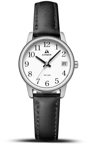 LN LENQIN Ladies Analog Quartz Watch for Women - Waterproof Wrist Watch With Leather Strap
