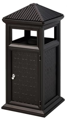 Cubo de Basura Cubo de basura for exterior, columna de ceniza de acero inoxidable, Cubo de ceniza Vertical, cubo de basura comercial for patio comunitario y calle cubo basura reciclaje exterior(Color: