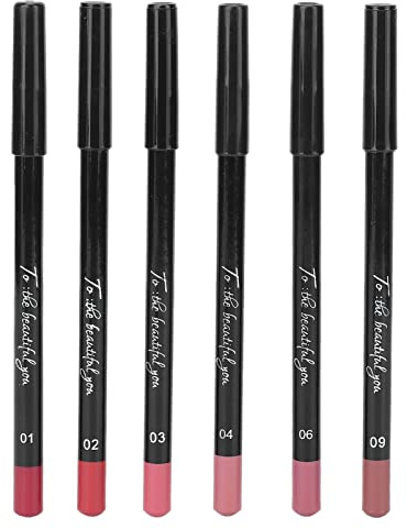 Lip Liner 6Pcs, Professional Matte Lip Pencil Long lasting, Easy To Colour, Rich and Professional Shaping Lip Liner Set (set 02)