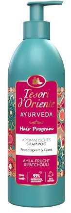 Tesori d'Oriente Hair Program Shampoo Ayurveda | 250 ml | aromatisches Haarshampoo | Amla-Frucht und Patchouli | Feuchtigkeit & Glanz für trockenes Haar | Wellness-Ritual für Körper & Sinne