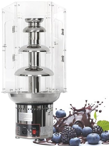 4-7 Tiers Electric Chocolate Fondue Fountain Cover, Melts Cheese Queso Candy Fountain Cover, Stainless Steel Large Chocolate Fountain Cover, Melting Pot Cover,4tiers