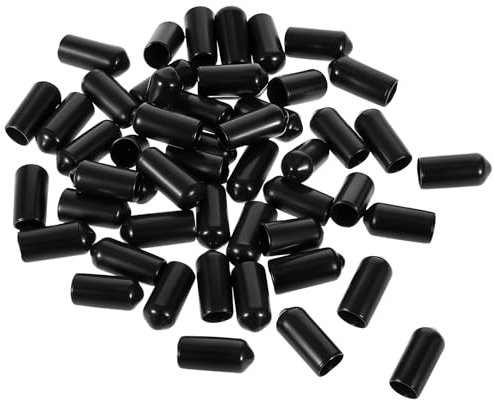 50 Pack Oil Pourer Spout Dust Covers Black Rubber Liquor Bottle Covers, Speed Pourer Caps Pour Spout Cover Protection for Olive Oil Liquor Bottles Wine Pouring Spout