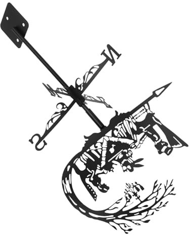IWOWHERO Girouette Rétro pour Jardin Et Toit Outil De Mesure du Vent pour Décoration Extérieure Et Indicateur De Direction du Vent