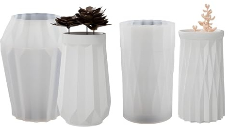 Tkxjry 2 Stück Blumenvasen Harz Formen, Vase Epoxidharz Silikonform, DIY Vases Resin Formen,Blumenvase Silikonformen, Handgefertigte Silikonform