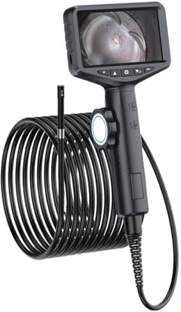 MZZYG Endoscope Inspection Camera 360 Degree Steering Industrial Endoscopy Camera Dual Camera 5 HD Screen High Waterproof IP67 Borescope Endoscope(Dual Camera 8.5MM)