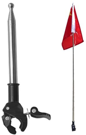 Generisch Mástil de bandera retráctil, mástil extensible | Soporte para mástil de bandera para bicicletas de acero inoxidable | Soporte para mástil de bandera de bicicleta, de bandera, pantalla