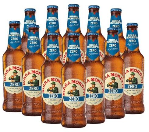 Birra Moretti Zero Alcohol Free Lager 330ml Bottles | 0.0% ABV | Beer Gift Hamper For Men And Women | Pack Of 12 Bottles