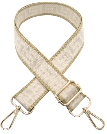 Lång hållare bred väskrem – justerbar ersättning axelrem handväska axelväska rem gitarr stil cross-body rem för handväska axelväska lång väska, BEIgE, en storlek