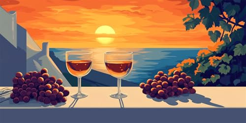 Malen Nach Zahlen Wein Malen Nach Zahlen Erwachsene Obst DIY mit Rahmen Ölgemälde Set Malen Basteln mit Pinseln und Acrylfarben Kreativ Set für Erwachsene,Home Wand Dekor Geschenk 40x80cm E-1158