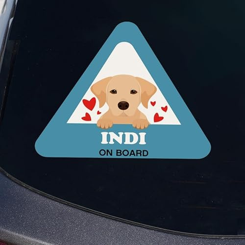 Wanapix | Adesivo Cane Personalizzato Auto | Triangolo 15x13cm | Labrador