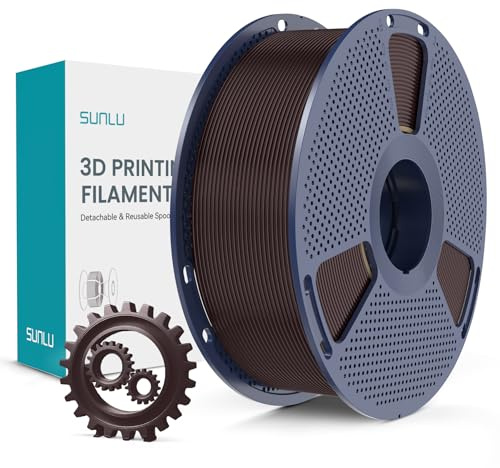 SUNLU PLA+ Filament 1.75mm, Verbesserte Haltbarkeit und Hohe Festigkeit, PLA Plus 3D Druckerfilament für 3D FDM Drucker, 1KG Spule, Geröstetes Kastanien Schwarz