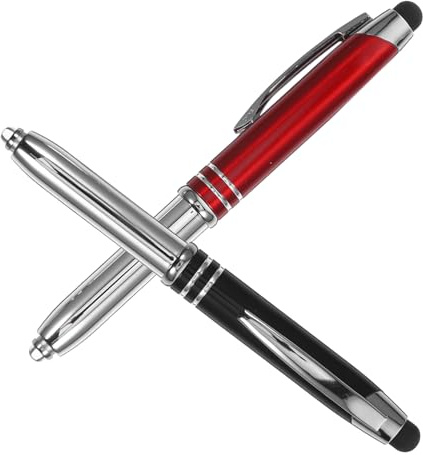 GRADENEVE 4 Stück LED Metallstifte, Stift Mit Licht, Kugelschreiber, Taschenlampenstift, Stifte Für Touchscreen, Büromaterial, Stifte Mit Licht, Zeichenstifte, Auswechselbarer