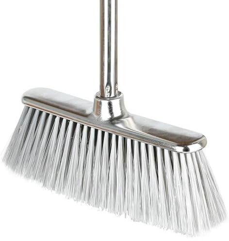 GLOHOO Indoor Soft Bristles Angle Sweeping Broom with Long Handle for Kitchen Hardwood Floor Cleaning (Broom)