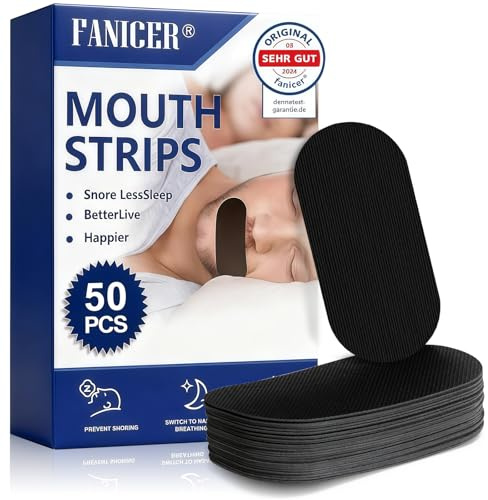 50 Stück Mouth Tape für die Nachtschlaf,Schlafmundband für Nasenatmung, Mundband für Nasenatmung bei Reisen,Mouth Tape für Sleeping,Besser Durch Nase Atmen,Bequem für die ganze Nacht ﻿