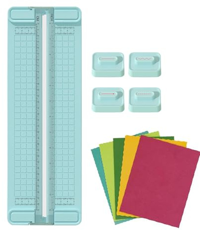Papierschneider Schieber - Papierschneidemaschine - Beidseitiges Schneiden Rutschfest Tragbar 4-fach Für Lehrer Kartenbasteln Unterricht Schule Büro Zuhause