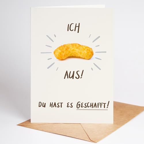 Lovely Cards - Ich Flip aus! Du hast es geschafft - Karte zur bestandenen Prüfung, Schulabschluss - Examen Uni Bachelor Master - Karte zum Führerschein - Ruhestand Herzlichen Glückwusch - DIN A6
