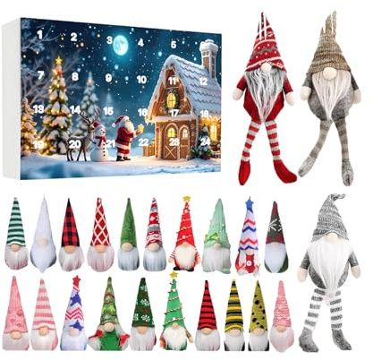 Wichtel Adventskalender 2025, 24 Tage Weihnachtswichtel Countdown-Kalender - 24 Stück Weihnachten Wichtel Figuren, Gnome Plüsch Puppe Für Erwachsene Junge Mädchen Partyzimmer Tischdekoration Kaminsims