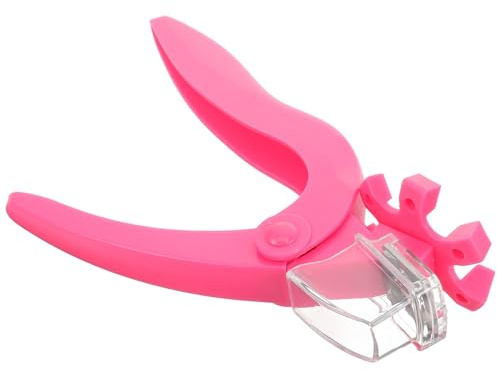 BEBEMOKO Edelstahl Nagelknipser für Kunstnägel Professioneller Fingernagel Zehennagel trimmer Kompakter Robuster Maniküre cutter für Zuhause und Reisen Rosa Design