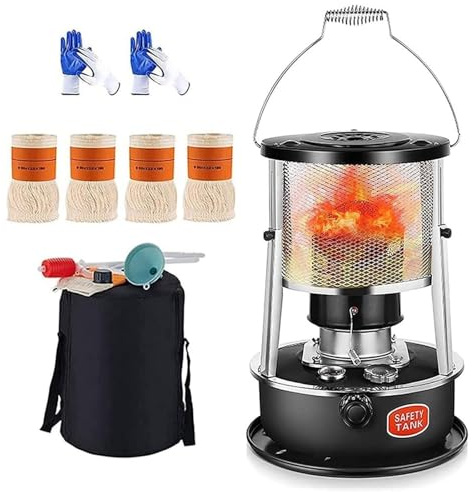 Chauffage à huile portable, poêle pétrole léger en acier inoxydable, multifonctionnel de 4,5 litres for une utilisation intérieure et extérieure