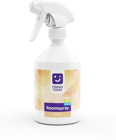 Happy Clean Raumspray 500ml – Relax – Bergamotte, Eukalyptus & Lavendel zur Entspannung – Extra langanhaltender Raumduft & Lufterfrischer gegen Stress