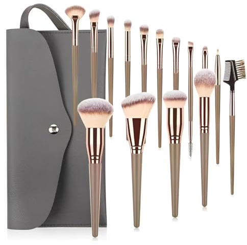 LuLiyLdJ 15pcs Pinceau Maquillage Set, pinceau maquillage pinceaux maquillages pour fond De Teint Mélange Poudre pour Le Visage Blush Concealers Ombres à Paupières