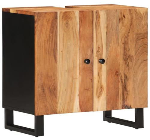 Generico Mobile Lavabo 62x33x58 cm Legno Massello Acacia e Multistrato