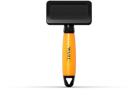 WAHL Slicker Brush Small - Spazzola per toelettatura, spazzola per cani e gatti, strumenti per la toelettatura degli animali domestici, animali a pelo lungo e corto, manico in gel, arancione