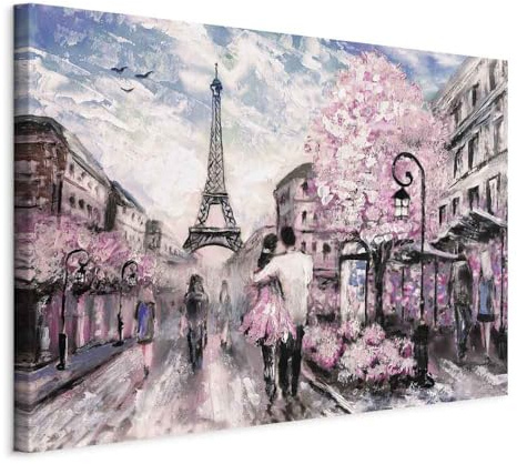 B&D XXL - Leinwandbild wie gemalt rose, 120x80 cm, 1-teilig, Schlafzimmer | Hochwertige Leinwand, sofort aufhängbar, ideal fürs Wohn- oder Schlafzimmer, wasserfest und lichtecht, langlebig, stilvoll