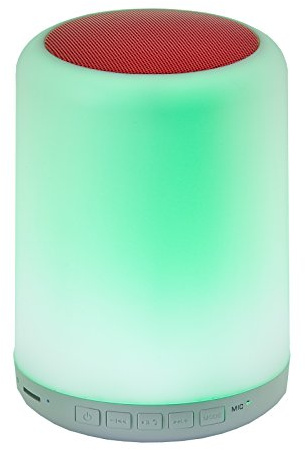 LED-Highlights Led Stimmungslicht Bluetooth Lautsprecher 16 Farben 9,5 x 14,5cm Tischlampe mit Lautsprecher Outdoor Lampe Musikbox Box (Rot)