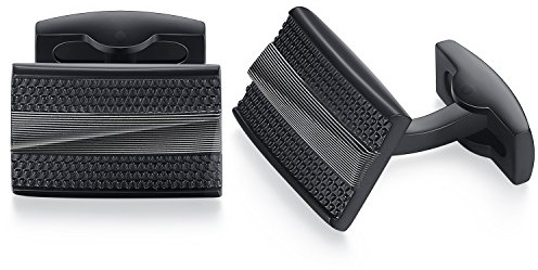 Honey Bear Herren Hochzeit Manschettenknöpfe Cufflinks Edelstahl Manschettenknopf (Schwarz)