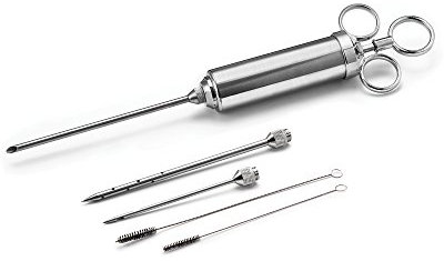Outset 76456 Stainless Steel Meat Injector, 6-piece, Set