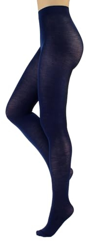 CALZITALY Collant Lana Merino, Calze Donna, Collant Inverno | Nero, Grigio, Marrone, Verde, Navy, Viola, Bordeaux, Beige, Avorio | S, M, L, XL | 100 DEN | Made in Italy (M, Navy)