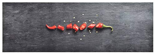 vidaXL Küche Bodenmatte Waschbar rutschfest Fußmatte Läufer Flurteppich Teppich Küchenläufer Teppichläufer Küchenteppich Pfeffer 45x150cm