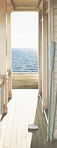A.Monamour Adesivo Porta Autoadesiva Porta Di Simulazione Con Vista Mare Vinile PVC Adesivi per Porte Interne 3D Pellicola Adesiva Poster Sticker Murale Decorazione da Parete Carta da Parati