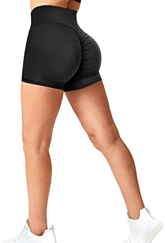RIOJOY Damen Booty Shorts Scrunch Butt Kurze Leggings Sexy Figurformend Sportshorts Radlerhose Hotpants