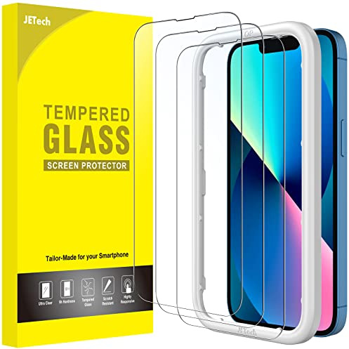 JETech Full Coverage Screen Protector for iPhone 17e (2026) / iPhone 16e / iPhone 13/13 Pro, Tempered Glass Film with Easy Installation Tool, Case-Friendly, HD Clear, 6.1-Inch Display, 3-Pack